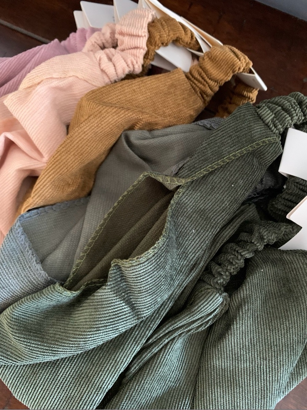Corduroy Elastic Headbands  - Charcoal Grey, Grey, Green, Black, or Blush Pink